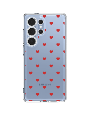 Etui do Samsung Galaxy S25 Ultra przeźroczyste, silikonowe Flexi, Mini Patterns, Serduszka