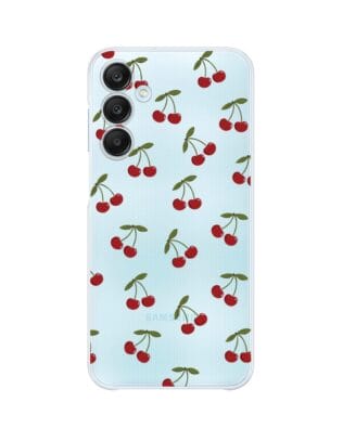 Etui do Samsung Galaxy M35 5G przeźroczyste, silikonowe Flexi, Mini Patterns, Wiśnie