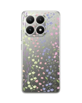 Etui do Xiaomi 15T przeźroczyste, silikonowe Flexi, kwiaty polne