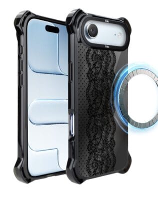 Etui do iPhone Air IBIZU DropGuard Ultra z MagSafe, Midnight, Ornamentowa koronka