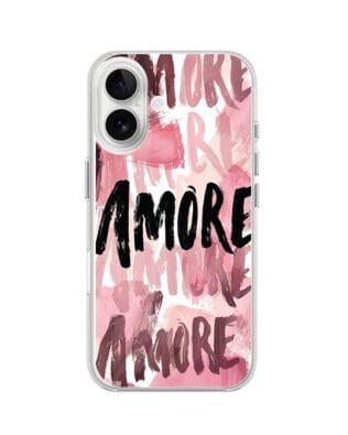 Etui do iPhone 16 przeźroczyste, silikonowe Flexi, Positive Vibes, Amore Amore