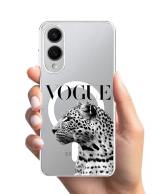 Etui do Samsung Galaxy S25 Edge z MagSafe przeźroczyste, silikonowe Flexi, Positive Vibes, Tygrys Vogue