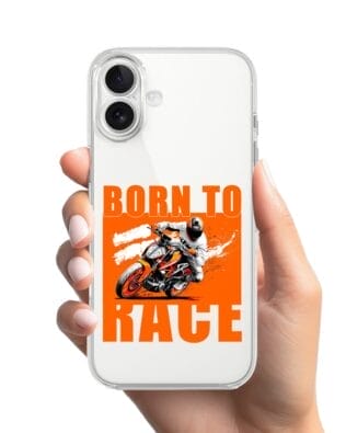 Etui do iPhone 17 przeźroczyste, silikonowe Flexi, Bikers, Ścigacz