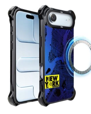 Etui do iPhone Air IBIZU DropGuard Ultra z MagSafe, mapy świata, New York