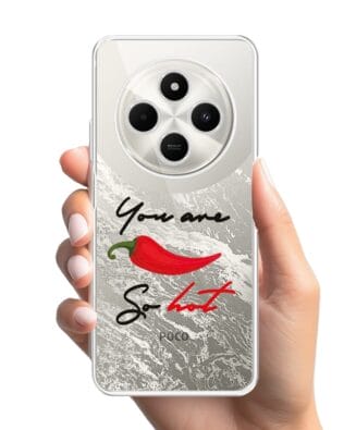 Etui do Xiaomi POCO C75 przeźroczyste, silikonowe Flexi, papryczka chilli