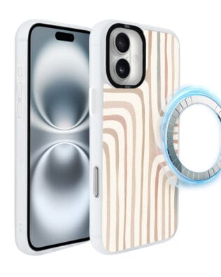 Etui do iPhone 16 Plus IBIZU DropGuard Matt z MagSafe, Boho, Piaskowy labirynt