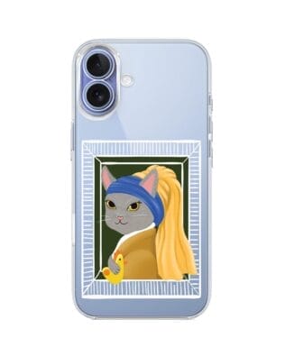 Etui do iPhone 17 przeźroczyste, silikonowe Flexi, kotek z kurczakiem