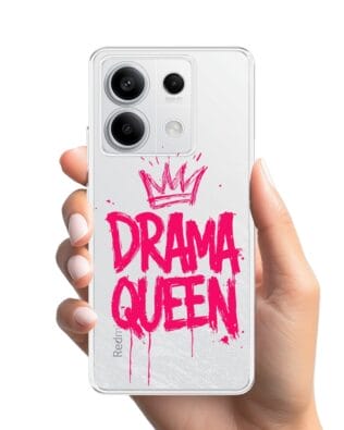 Etui do Xiaomi Redmi Note 13 Pro 5G przeźroczyste, silikonowe Flexi, Positive Vibes, Drama Queen