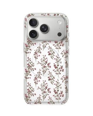 Etui do iPhone 17 Pro z MagSafe przeźroczyste, silikonowe Flexi, Mini Patterns, Różyczki