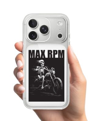 Etui do iPhone 17 Pro przeźroczyste, silikonowe Flexi, Bikers, Ghost Rider