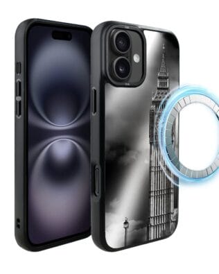 Etui do iPhone 16 IBIZU DropGuard Matt z MagSafe, Noir City, Big Ben