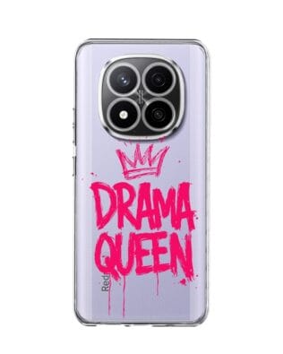 Etui do Xiaomi Redmi Note 14 Pro 4G przeźroczyste, silikonowe Flexi, Positive Vibes, Drama Queen