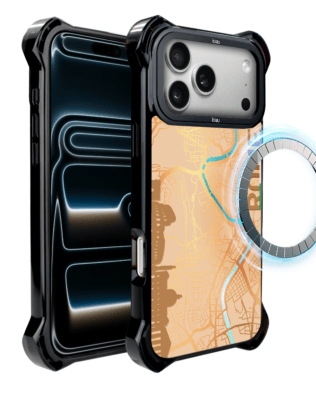 Etui do iPhone 17 Pro Max IBIZU DropGuard Ultra z MagSafe, mapy świata, Rome