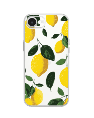 Etui do iPhone 16e przeźroczyste, silikonowe Flexi, Italian Summer, Cytrynowe