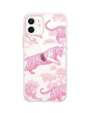 Etui do iPhone 12 Mini przeźroczyste, silikonowe Flexi, Mystic, Różowe tygrysy