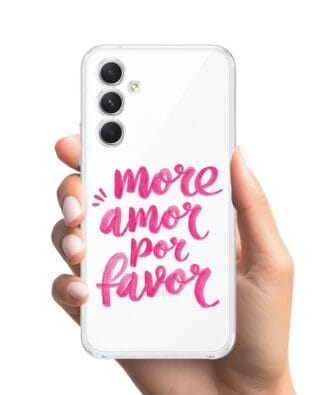 Etui do Samsung Galaxy A54 5G przeźroczyste, silikonowe Flexi, Positive Vibes, More amore per favore