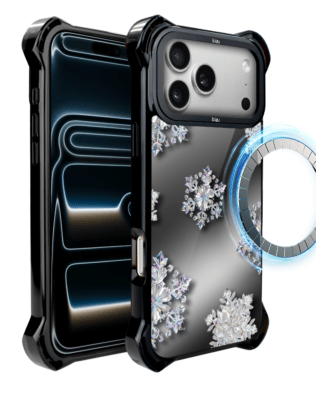 Etui do iPhone 17 Pro Max IBIZU DropGuard Ultra z MagSafe, Zimowa magia, Królewskie płatki śniegu