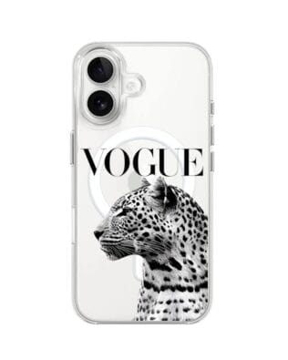 Etui do iPhone 16 z MagSafe przeźroczyste, silikonowe Flexi, Positive Vibes, Tygrys Vogue