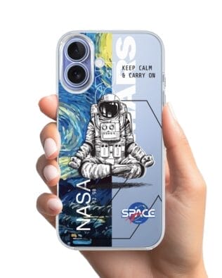 Etui do iPhone 17 przeźroczyste, silikonowe Flexi, keep calm in Cosmos