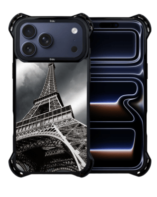 Etui do iPhone 17 Pro IBIZU DropGuard Ultra z MagSafe, Noir City, Wieża Eiffla