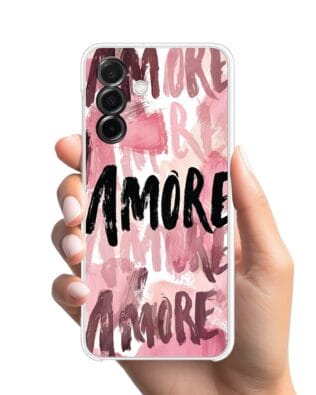 Etui do Samsung Galaxy A26 5G przeźroczyste, silikonowe Flexi, Positive Vibes, Amore Amore