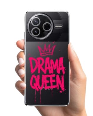 Etui do Xiaomi POCO F7 Pro przeźroczyste, silikonowe Flexi, Positive Vibes, Drama Queen