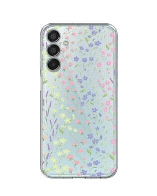 Etui do Samsung Galaxy M15 5G przeźroczyste, silikonowe Flexi, kwiaty polne