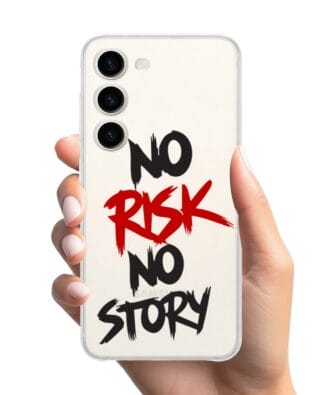 Etui do Samsung Galaxy S23 FE 5G przeźroczyste, silikonowe Flexi, Positive Vibes, No Risk No Story