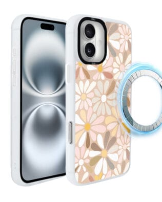 Etui do iPhone 16 Plus IBIZU DropGuard Matt z MagSafe, Boho, Kwiaty vintage