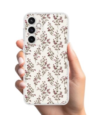 Etui do Samsung Galaxy S23 FE 5G przeźroczyste, silikonowe Flexi, Mini Patterns, Różyczki