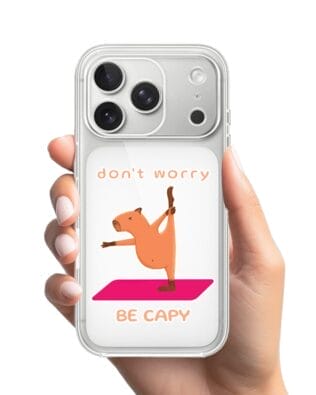 Etui do iPhone 17 Pro Max przeźroczyste, silikonowe Flexi, kapibara