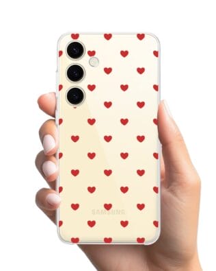 Etui do Samsung Galaxy S25 Plus przeźroczyste, silikonowe Flexi, Mini Patterns, Serduszka