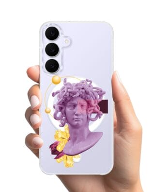 Etui do Samsung Galaxy S25 FE z MagSafe przeźroczyste, silikonowe Flexi, antyczna figura