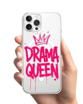 Etui do iPhone 12 Pro Max z MagSafe przeźroczyste, silikonowe Flexi, Positive Vibes, Drama Queen
