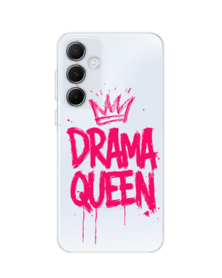 Etui do Samsung Galaxy A35 5G przeźroczyste, silikonowe Flexi, Positive Vibes, Drama Queen