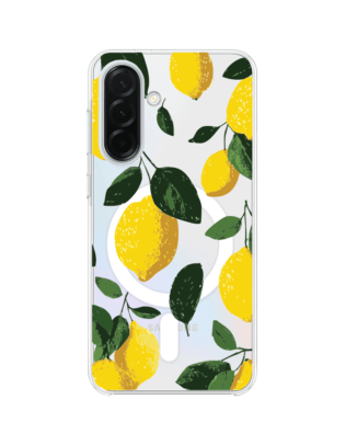 Etui do Samsung Galaxy A36 5G z MagSafe przeźroczyste, silikonowe Flexi, Italian Summer, Cytrynowe