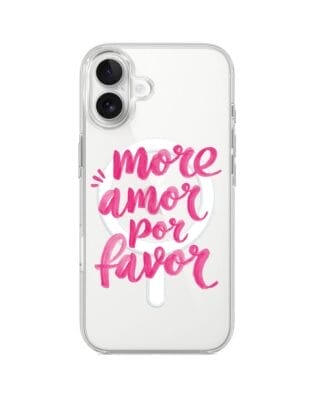 Etui do iPhone 17 z MagSafe przeźroczyste, silikonowe Flexi, Positive Vibes, More amore per favore