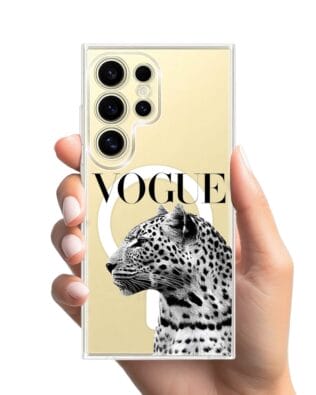 Etui do Samsung Galaxy S24 Ultra z MagSafe przeźroczyste, silikonowe Flexi, Positive Vibes, Tygrys Vogue