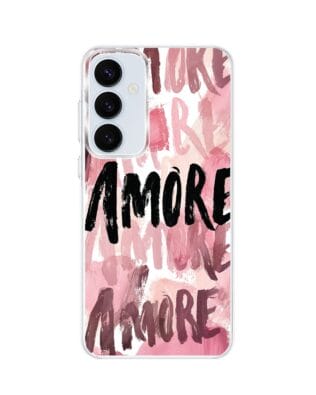 Etui do Samsung Galaxy A55 5G z MagSafe przeźroczyste, silikonowe Flexi, Positive Vibes, Amore Amore