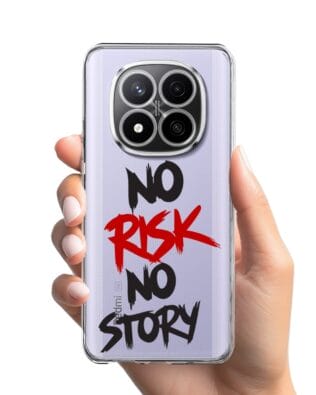 Etui do Xiaomi Redmi Note 14 Pro 4G przeźroczyste, silikonowe Flexi, Positive Vibes, No Risk No Story