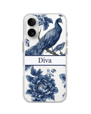 Etui do iPhone 16 przeźroczyste, silikonowe Flexi, Mystic, Diva Peacock