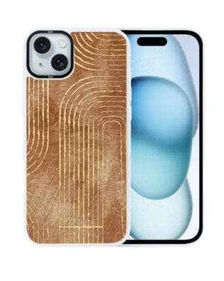 Etui do iPhone 15 Plus IBIZU DropGuard Matt z MagSafe, Boho, Geometryczne linie