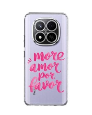 Etui do Xiaomi Redmi Note 14 Pro 4G przeźroczyste, silikonowe Flexi, Positive Vibes, More amore per favore