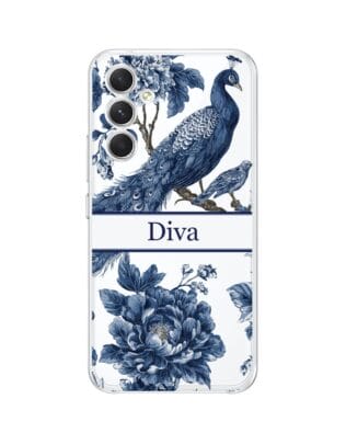 Etui do Samsung Galaxy A54 5G przeźroczyste, silikonowe Flexi, Mystic, Diva Peacock