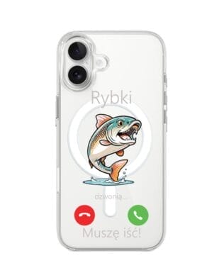 Etui do iPhone 17 z MagSafe przeźroczyste, silikonowe Flexi, rybki dzwonią