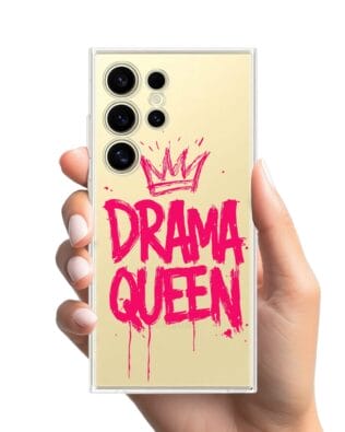 Etui do Samsung Galaxy S24 Ultra przeźroczyste, silikonowe Flexi, Positive Vibes, Drama Queen