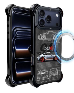 Etui do iPhone 17 Pro Max IBIZU DropGuard Ultra z MagSafe, TechDrive, 911 GT3 RS