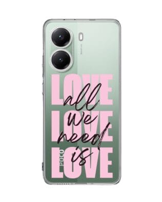 Etui do Xiaomi POCO X7 Pro przeźroczyste, silikonowe Flexi, Positive Vibes, All We Need Is Love