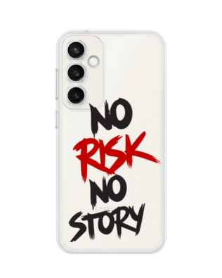 Etui do Samsung Galaxy S23 Plus przeźroczyste, silikonowe Flexi, Positive Vibes, No Risk No Story
