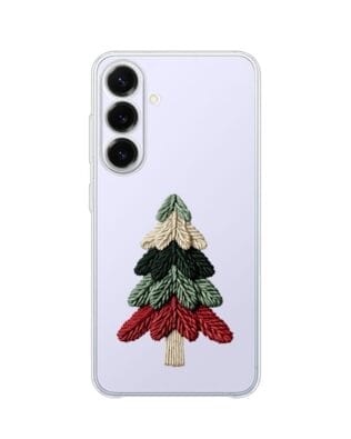 Etui do Samsung Galaxy S25 FE przeźroczyste, silikonowe Flexi, Przytulne święta, Dziana choinka